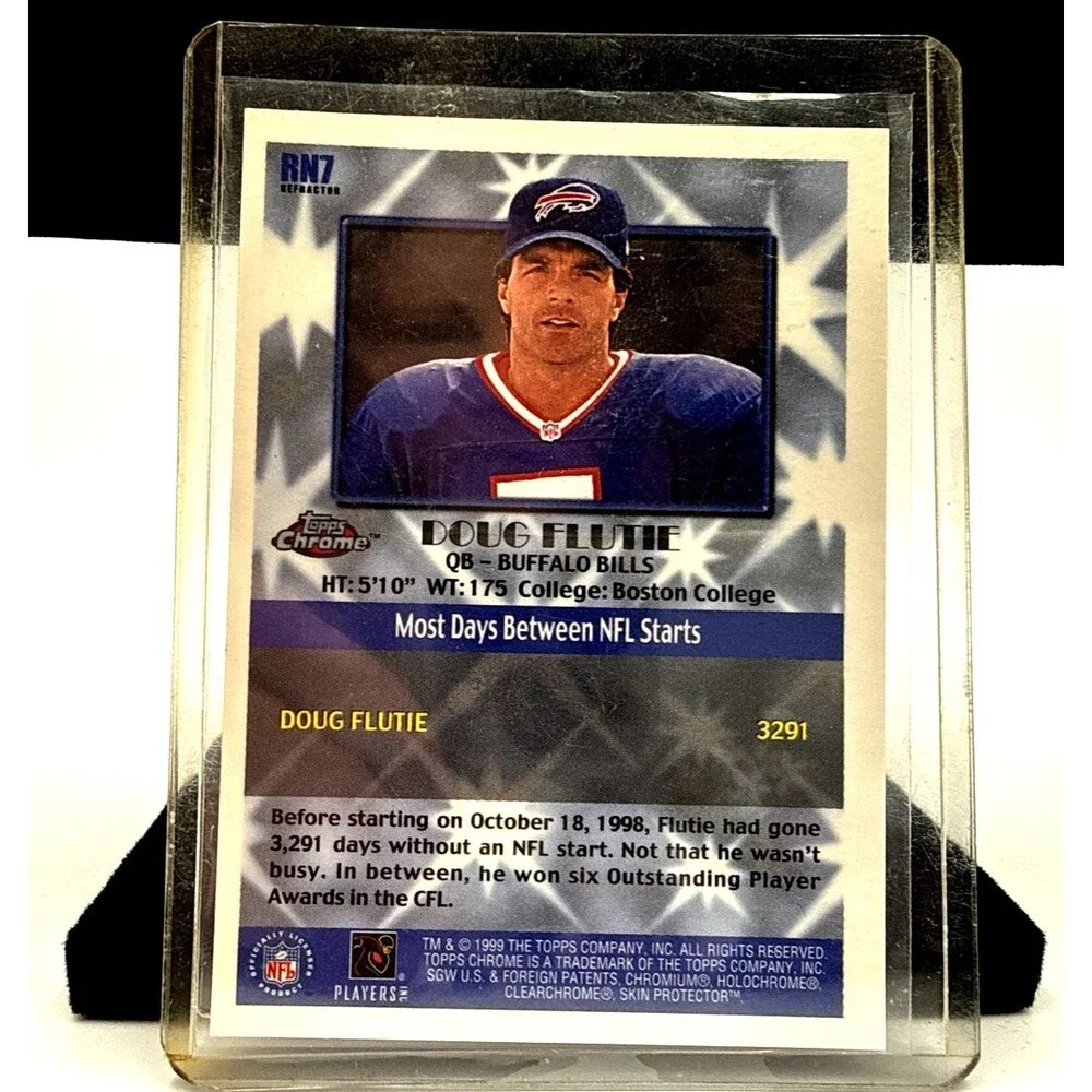 1999 Topps Chrome Doug Flutie Record Numbers 3291, RN7, Buffalo Bills